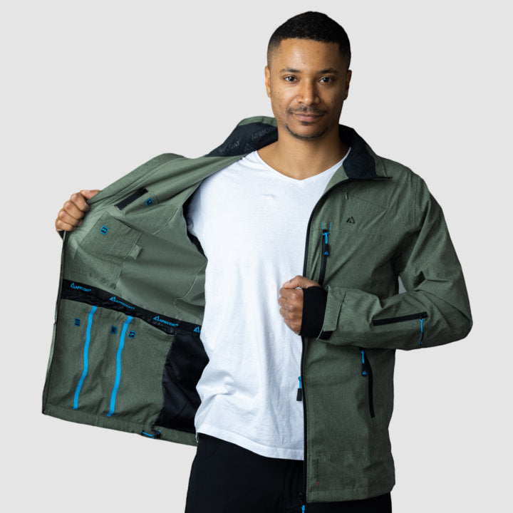 Adventure 2.0 Men’s Olive Green Jacket | Eco-Friendly All-Weather Outerwear | Sustainable Outdoor Adventure Coat
