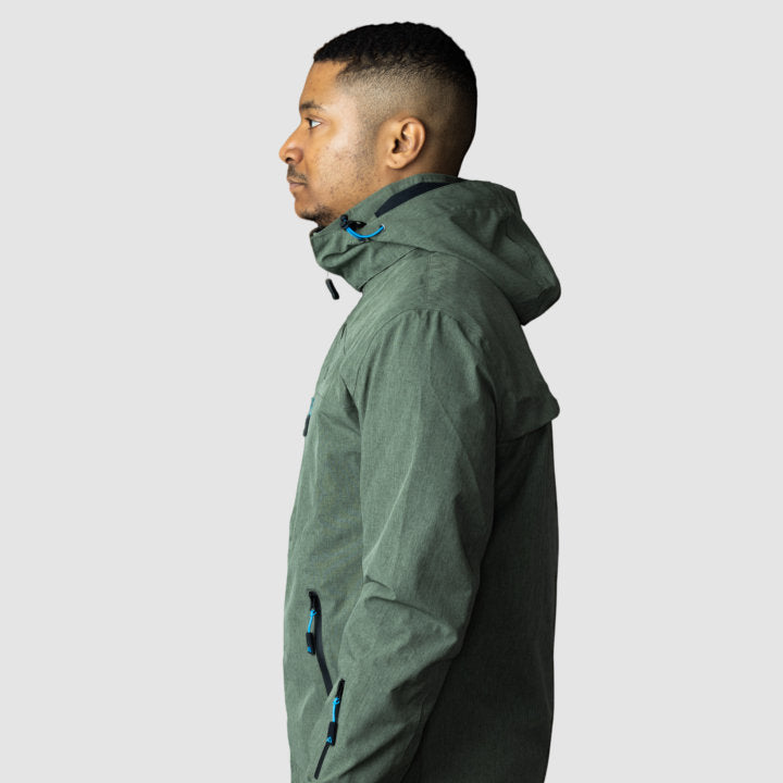 Adventure 2.0 Men’s Olive Green Jacket | Eco-Friendly All-Weather Outerwear | Sustainable Outdoor Adventure Coat