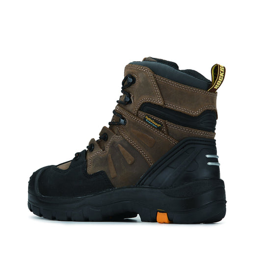 ROCKROOSTER Woodland Dark Brown 6-Inch Waterproof Soft Toe Boots | Durable Leather Work Footwear | Comfortable Outdoor & Safety Boots