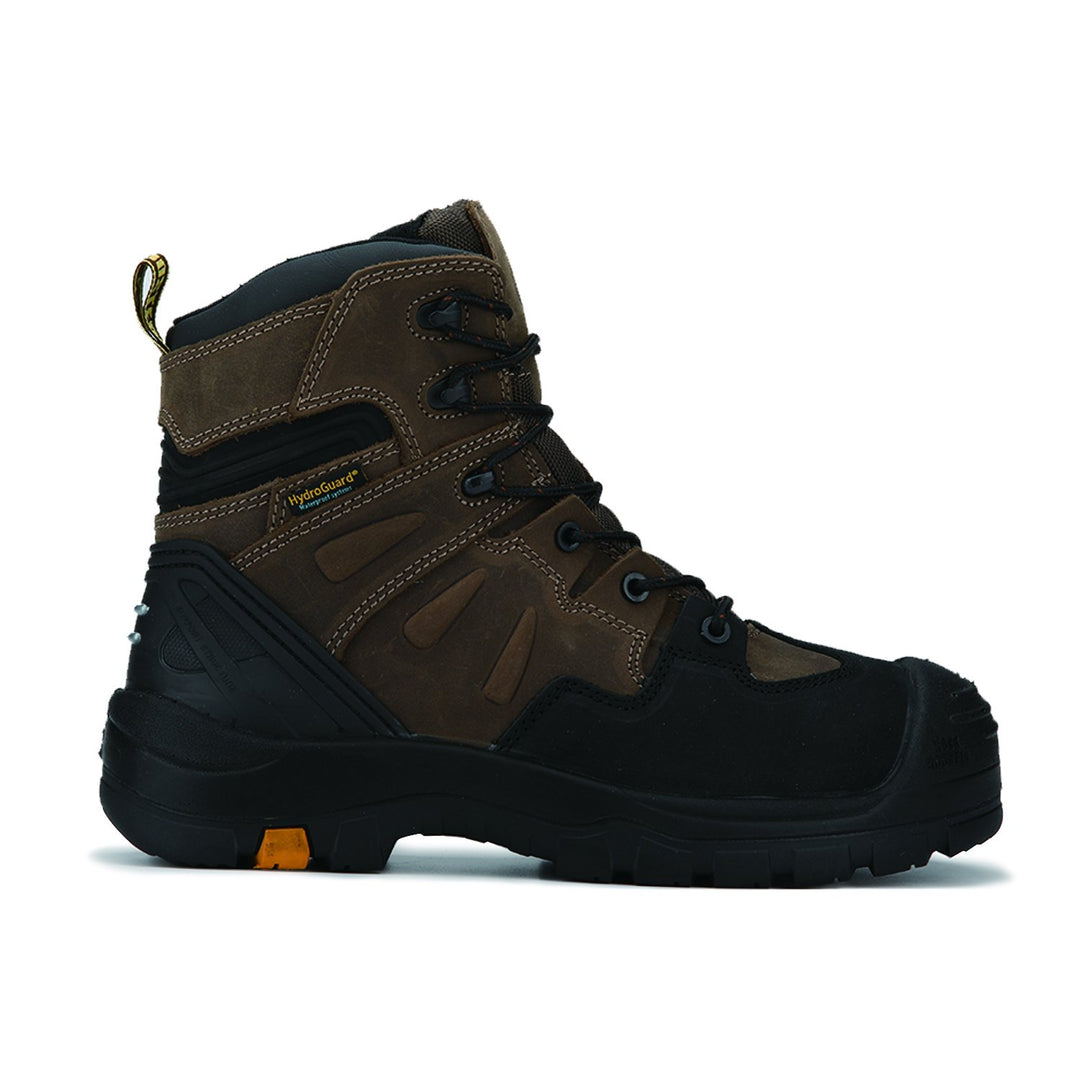 ROCKROOSTER Woodland Dark Brown 6-Inch Waterproof Soft Toe Boots | Durable Leather Work Footwear | Comfortable Outdoor & Safety Boots