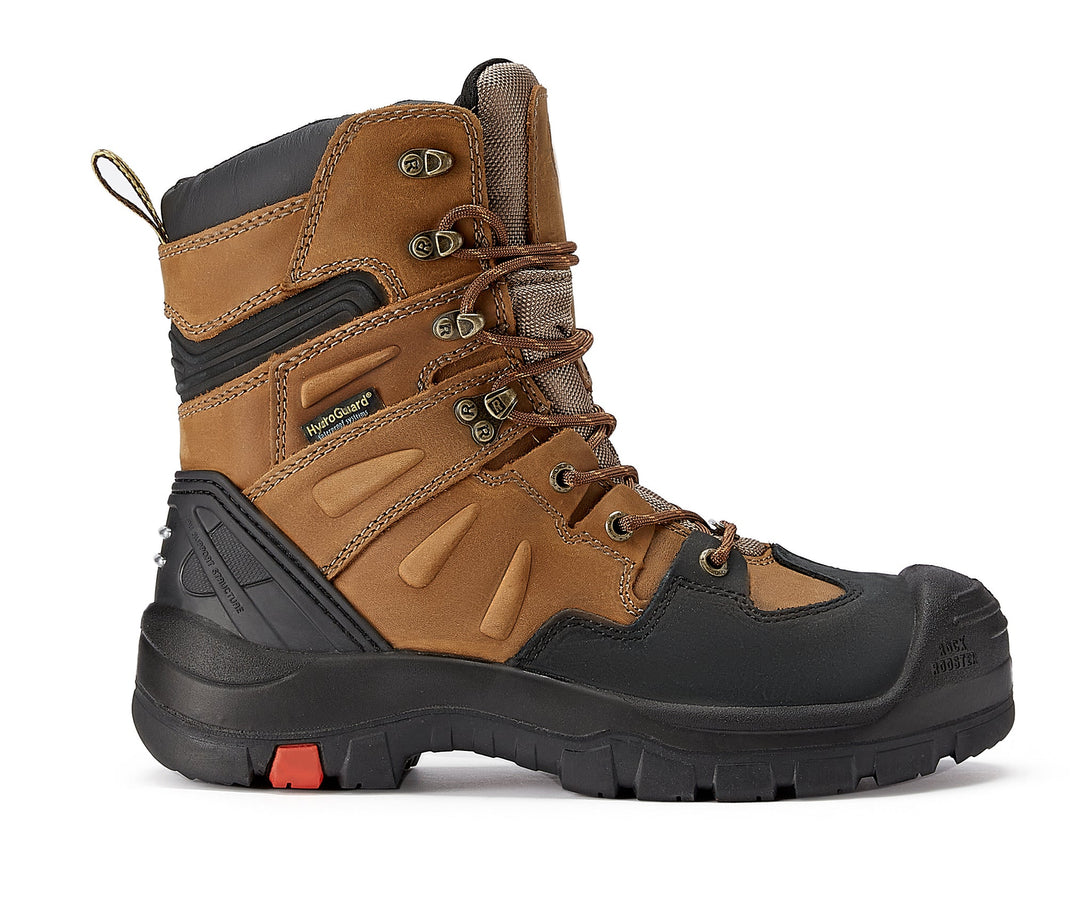 ROCKROOSTER Woodland Men’s 8-Inch Brown Work Boots | Composite Toe Safety Footwear | Durable Outdoor & Industrial Boots