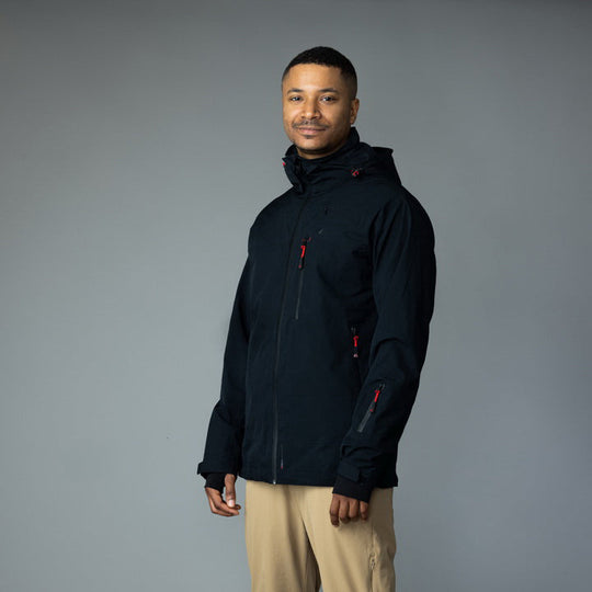 Adventure 2.0 Men’s Black Jacket | Eco-Friendly All-Weather Outerwear | Sustainable Outdoor Adventure Coat