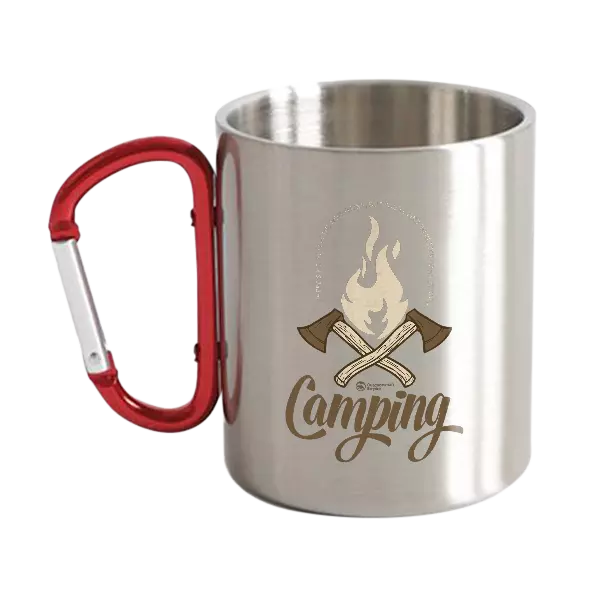 12oz Camping Cup | Fire Axe & Carabiner Design | Durable Outdoor Adventure Mug