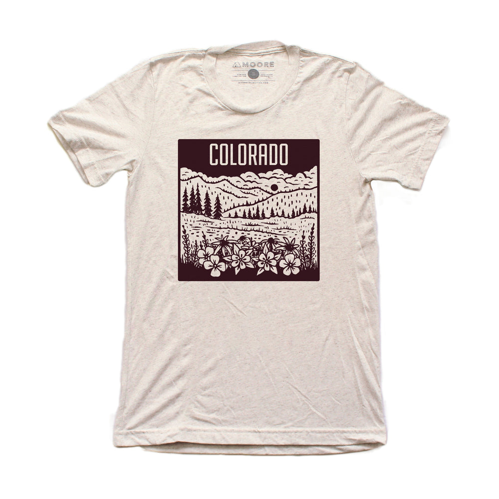 Colorado Mountain T-Shirt | Mountain Landscape Graphic Tee | Hand-Printed Unisex Hiking & Nature Shirt