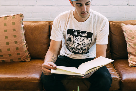 Colorado Mountain T-Shirt | Mountain Landscape Graphic Tee | Hand-Printed Unisex Hiking & Nature Shirt