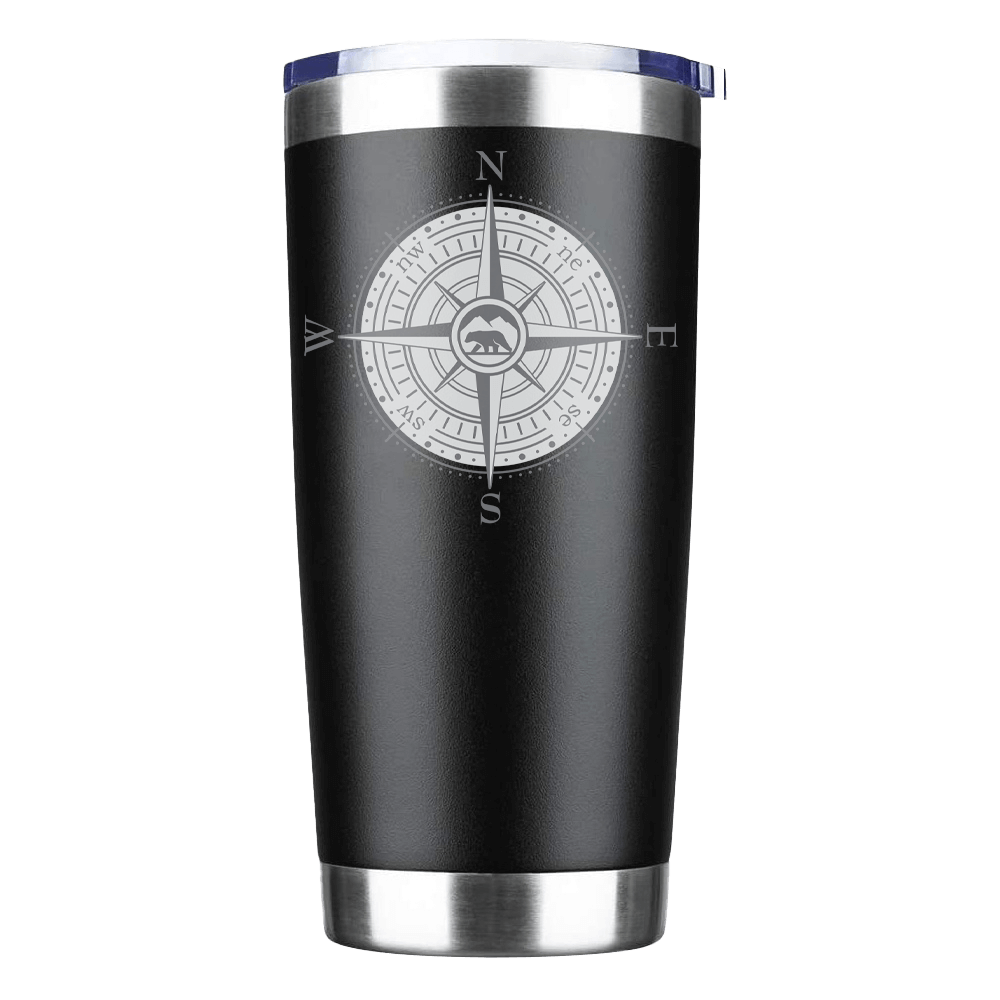 Compass Camping 20oz Insulated Vacuum-Sealed Tumbler | Stainless Steel Travel Mug | Durable Outdoor Adventure Drinkware