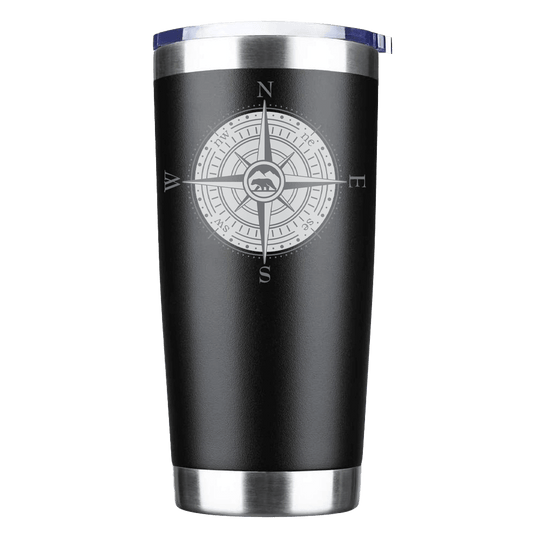 Compass Camping 20oz Insulated Vacuum-Sealed Tumbler | Stainless Steel Travel Mug | Durable Outdoor Adventure Drinkware