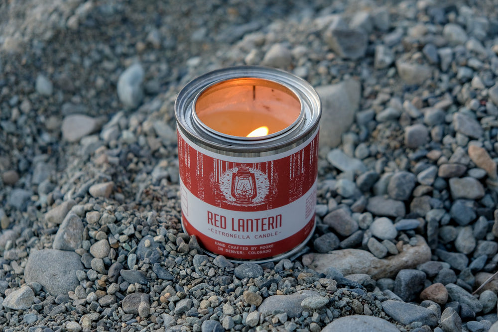 Red Lantern Citronella Candle | Outdoor Insect-Repellent Lantern | Decorative Bug-Protection for Patio & Camping