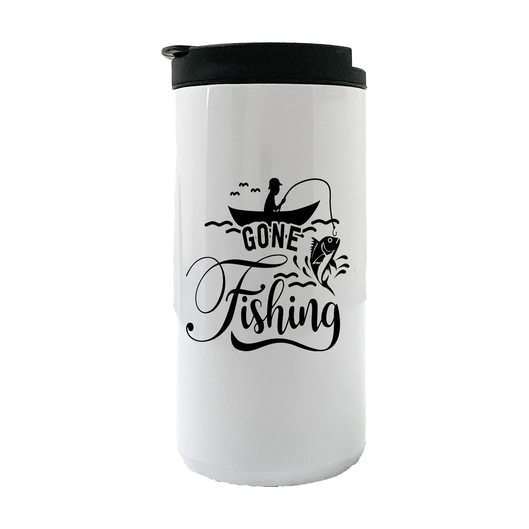 Gone Fishing Tumbler | 14oz Insulated Drinkware | Hot Coffee Cool Mornings