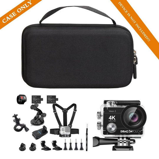 Protective EVA Case for 1080p Sports Action Cameras | Shockproof Travel-Ready Storage | Durable Protective Gear for Adventure Cameras