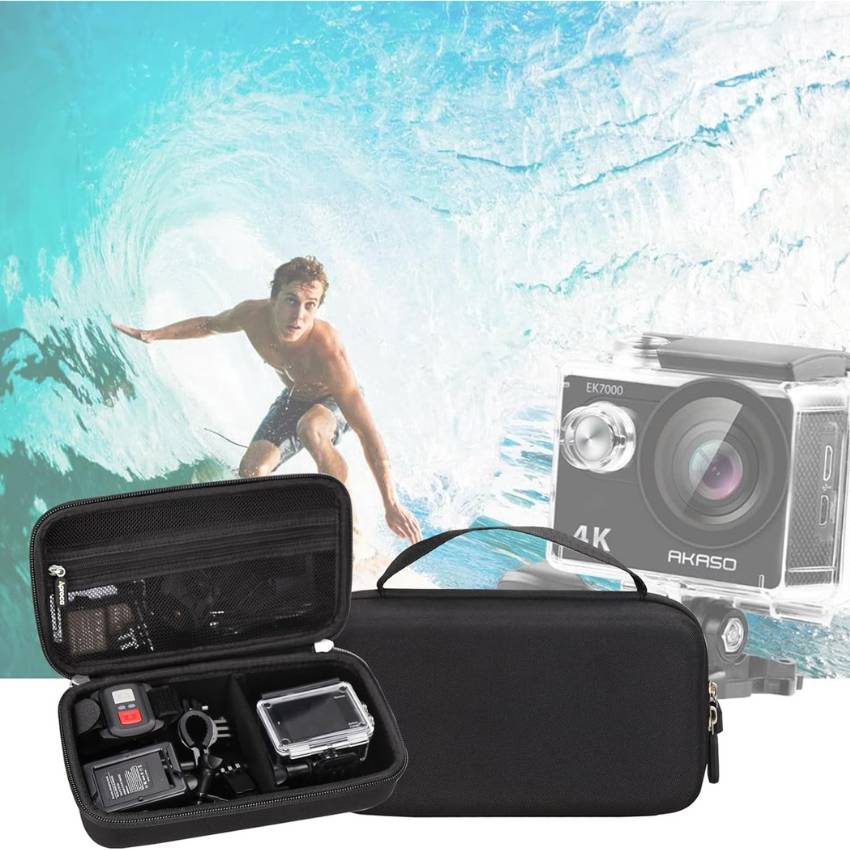 Protective EVA Case for 1080p Sports Action Cameras | Shockproof Travel-Ready Storage | Durable Protective Gear for Adventure Cameras