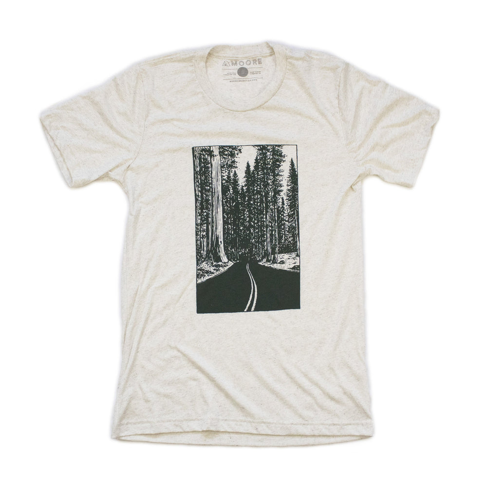 Redwoods T-Shirt | California Forest Graphic Tee | Hand-Printed Unisex Hiking & Nature Shirt
