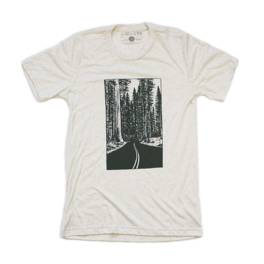 Redwoods T-Shirt | California Forest Graphic Tee | Hand-Printed Unisex Hiking & Nature Shirt