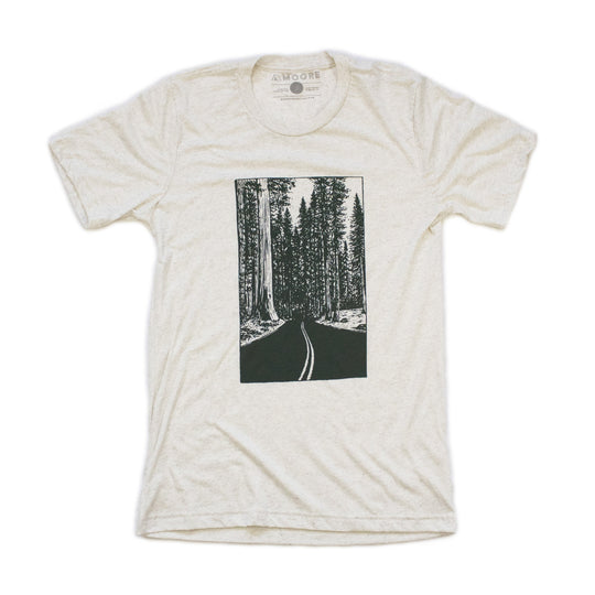 Redwoods T-Shirt | California Forest Graphic Tee | Hand-Printed Unisex Hiking & Nature Shirt