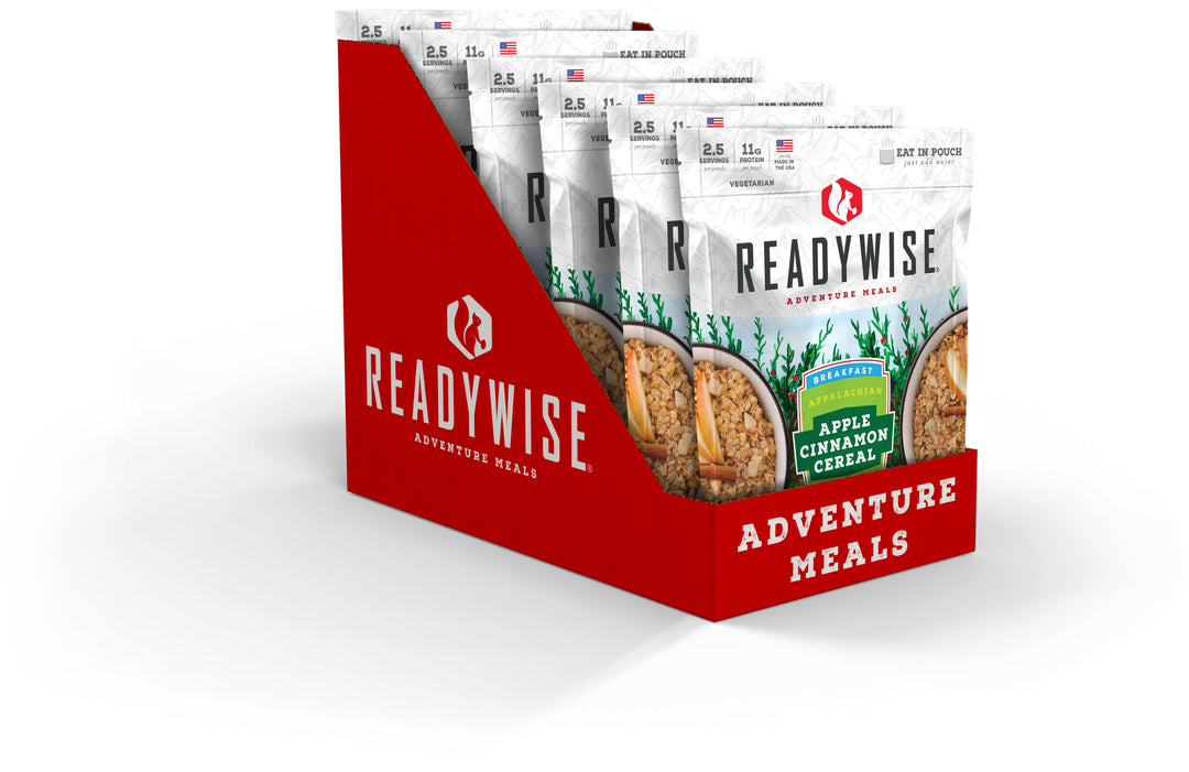 Appalachian Apple Cinnamon Cereal 6-Pack (ReadyWise) | Freeze-Dried Breakfast Meal | Lightweight Camping & Emergency Food Supply