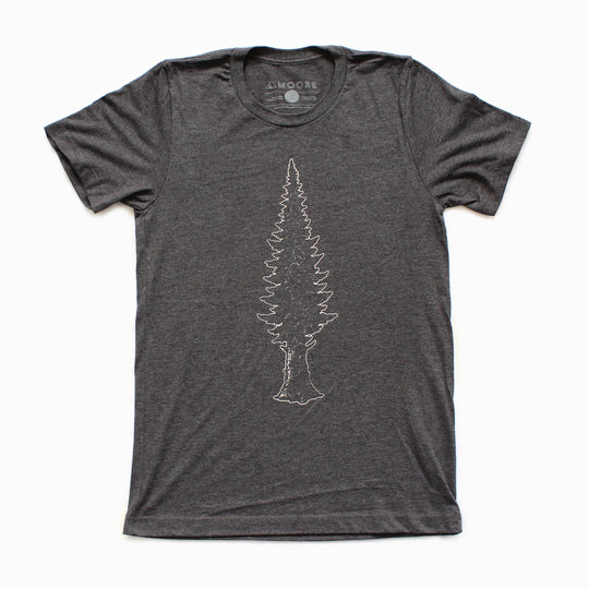 Mighty Pine T-Shirt | Forest Graphic Tee | Hand-Printed Unisex Hiking & Nature Shirt
