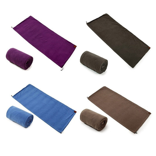 Lightweight Polar Fleece Camping Sleeping Bag | Warm Compact Sleeping Gear | Portable Outdoor Hiking & Travel Blanket