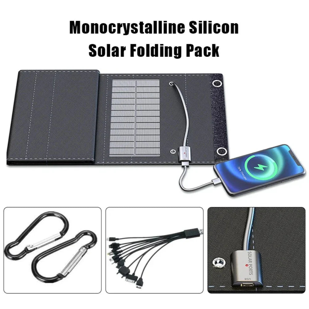 Portable Solar Panel 80W USB Charger | High-Efficiency Folding Solar Charger | Outdoor Power Supply for Devices