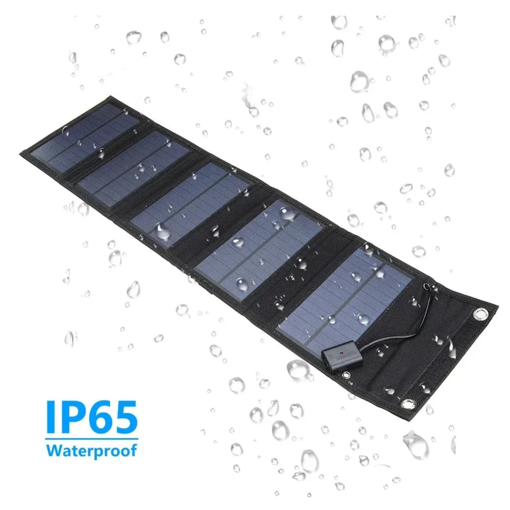 Portable Solar Panel 80W USB Charger | High-Efficiency Folding Solar Charger | Outdoor Power Supply for Devices