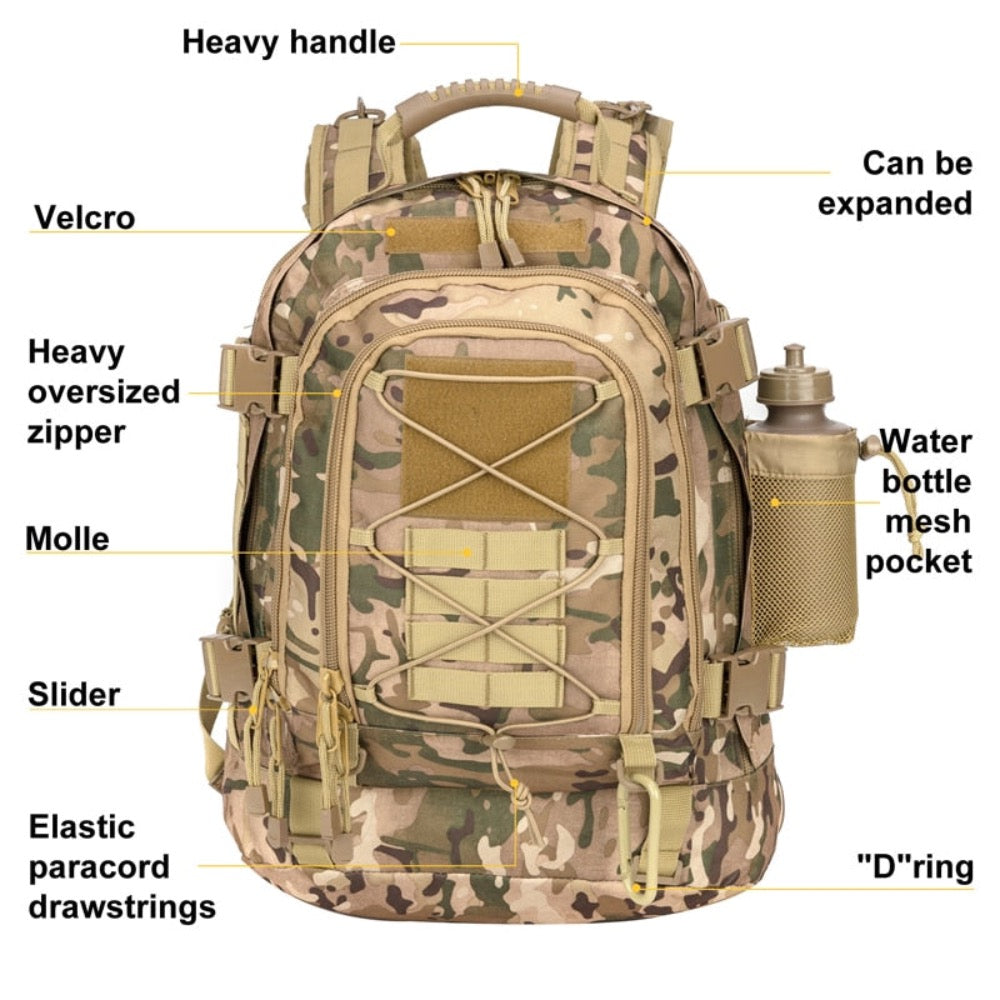 Large Outdoor Backpack – Weather-Resistant & Multi-Pocket Design