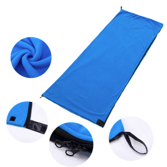 Lightweight Polar Fleece Camping Sleeping Bag | Warm Compact Sleeping Gear | Portable Outdoor Hiking & Travel Blanket