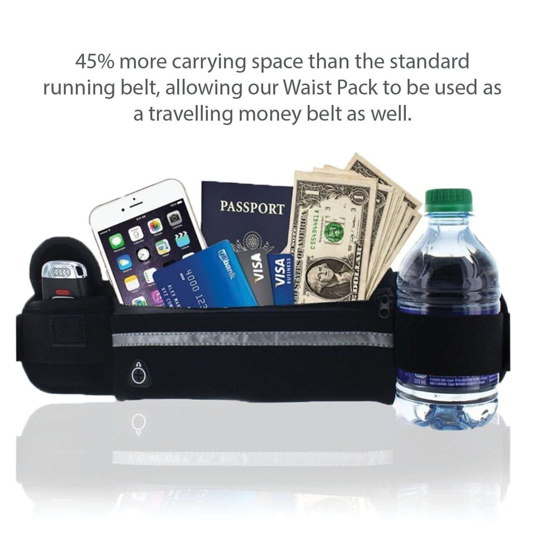 Running & Hiking Fanny Pack | Water-Resistant Waist Bag with Bottle Holder | Lightweight Outdoor Running & Walking Gear