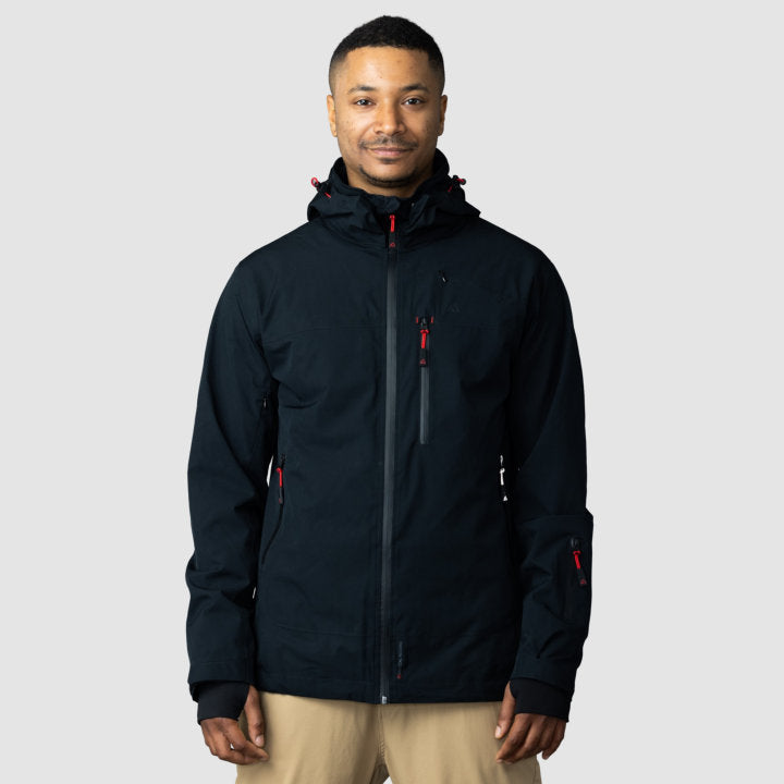 Adventure 2.0 Men’s Black Jacket | Eco-Friendly All-Weather Outerwear | Sustainable Outdoor Adventure Coat