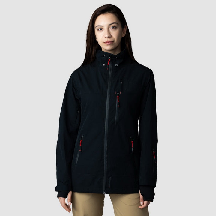 Adventure 2.0 Women’s Black Jacket | Eco-Friendly All-Weather Outerwear | Sustainable Outdoor Adventure Coat
