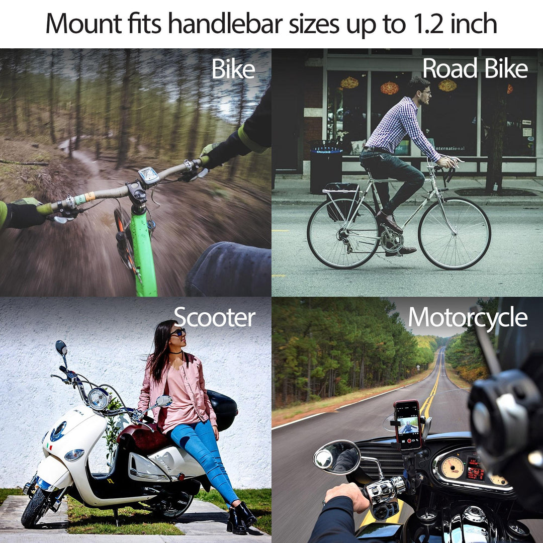 Universal Bike Phone Mount | 360° Rotating Handlebar Holder | Secure Adjustable Smartphone Bicycle Accessory