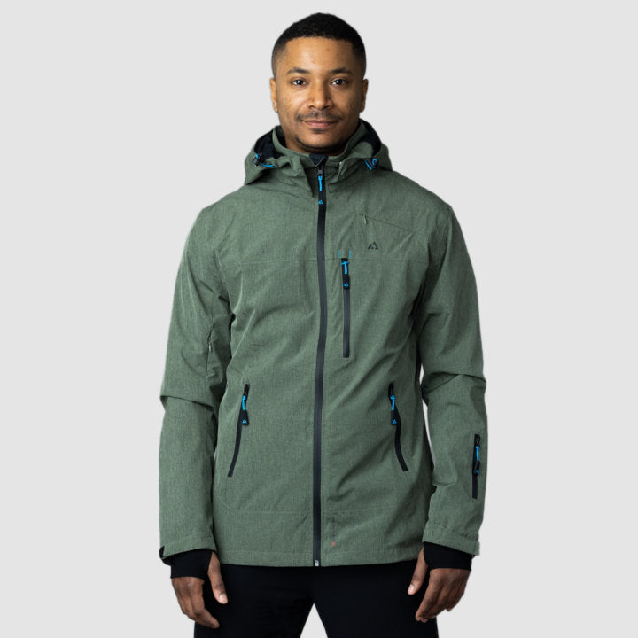 Adventure 2.0 Men’s Olive Green Jacket | Eco-Friendly All-Weather Outerwear | Sustainable Outdoor Adventure Coat