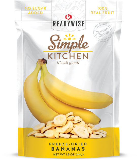 6 CT Case Simple Kitchen Bananas | Freeze-Dried Fruit Snack | Healthy Lightweight Camping & Hiking Food