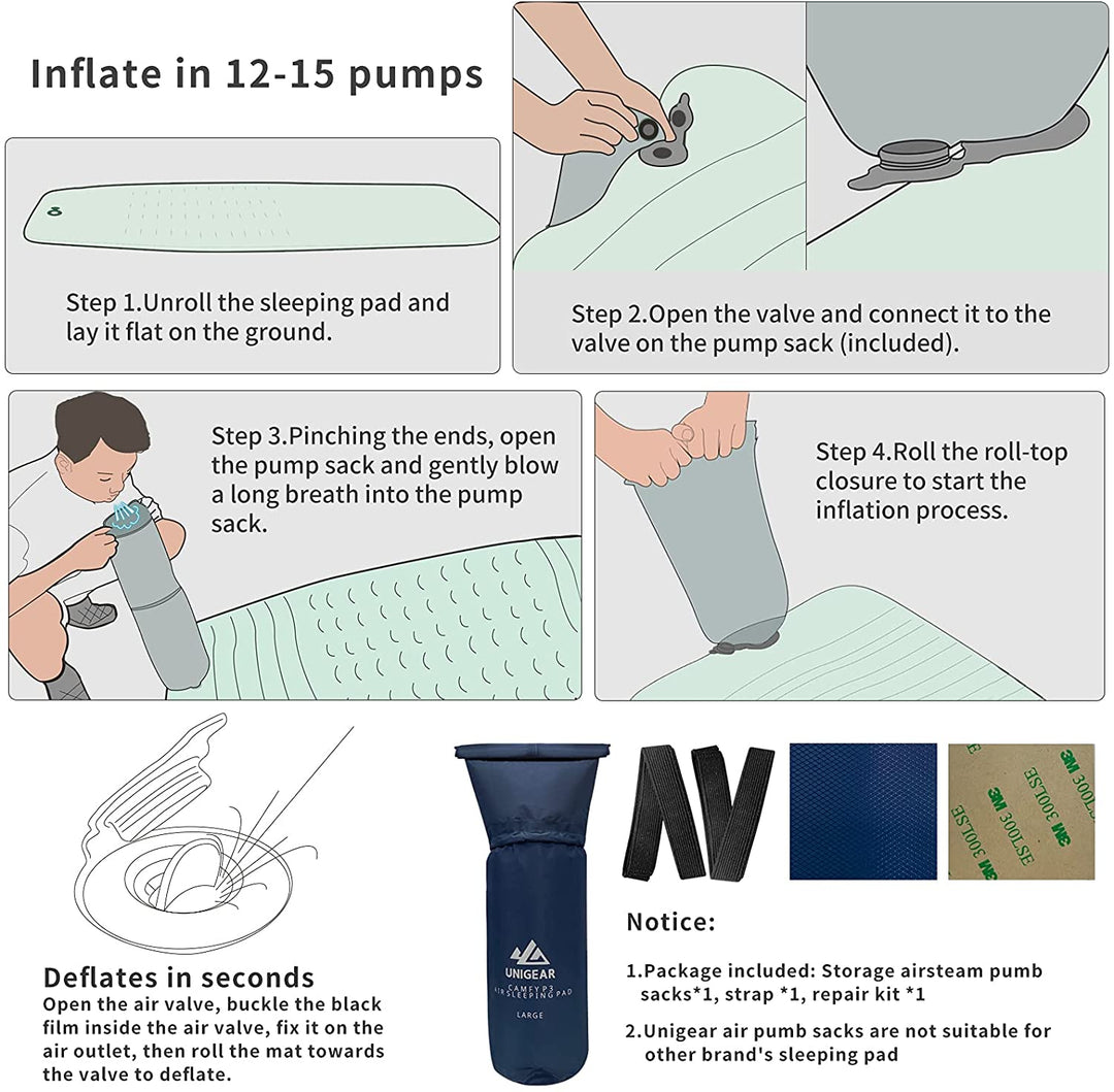 Unigear Ultralight Ergonomic Sleeping Pad | Comfortable Lightweight Camping Mat | Portable Backpacking Sleeping Gear