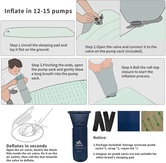 Unigear Ultralight Ergonomic Sleeping Pad | Comfortable Lightweight Camping Mat | Portable Backpacking Sleeping Gear