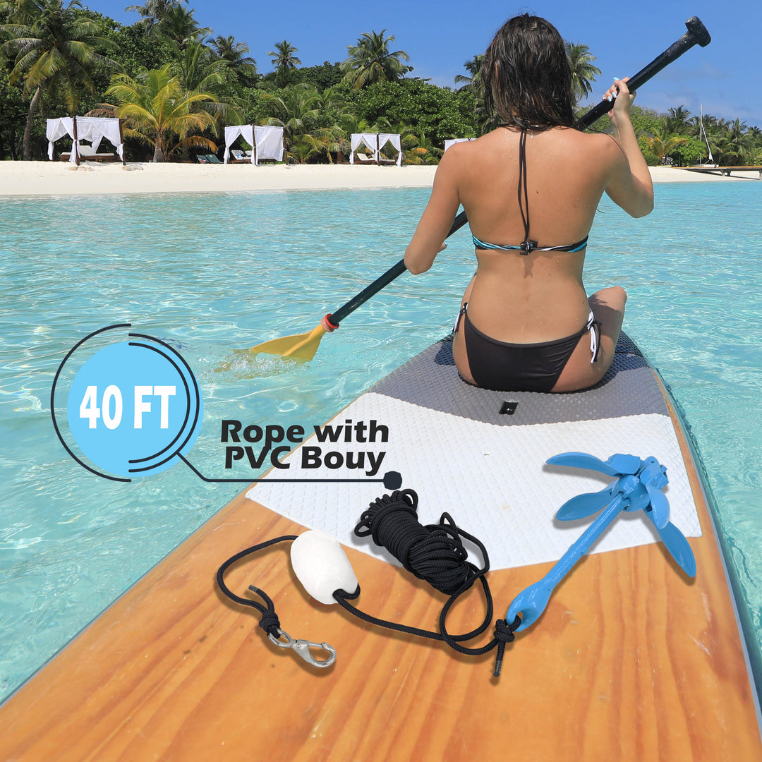 3.5 lb Folding Anchor Kit | 40 ft Rope | Kayak | SUP | Durable | Compact