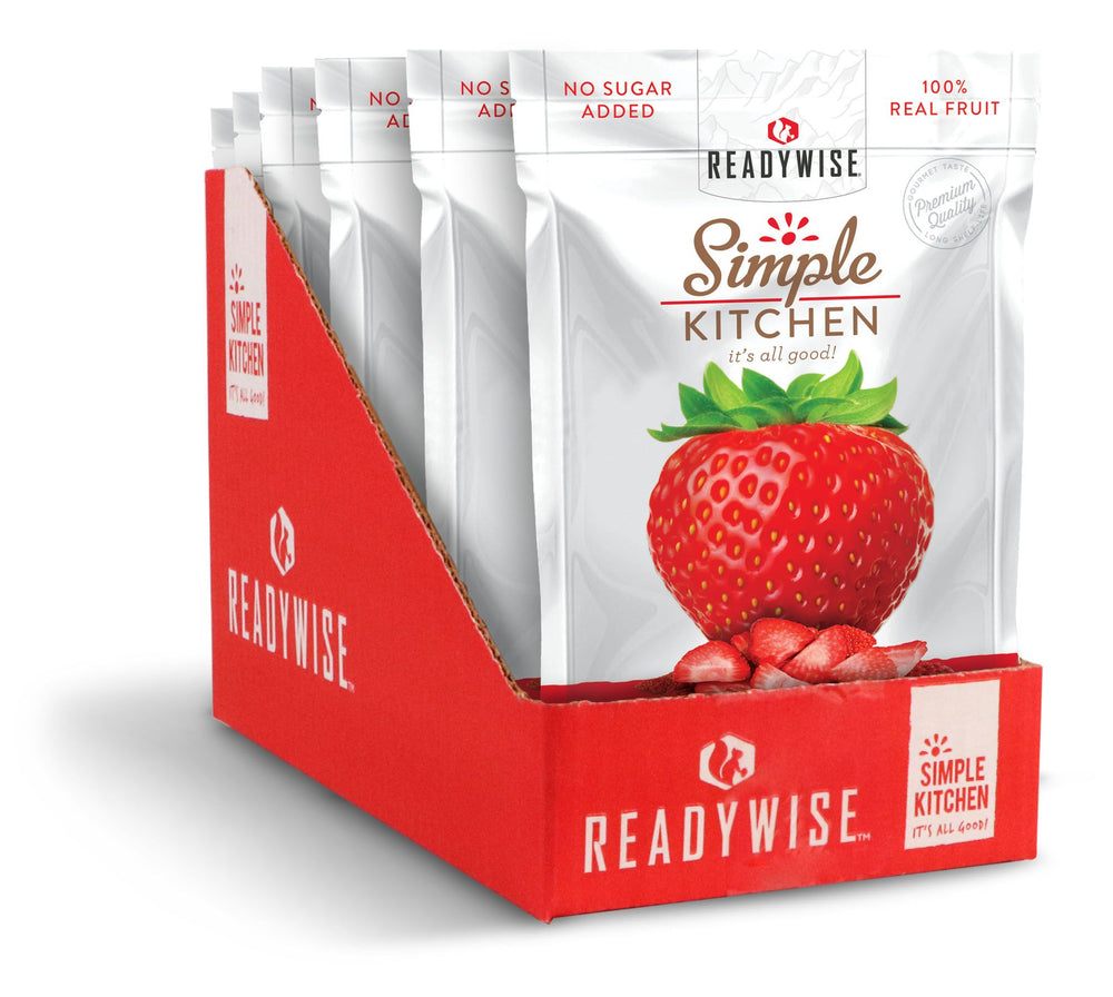 6 CT Case Simple Kitchen Sliced Strawberries | Freeze-Dried Fruit Snack | Healthy Lightweight Camping & Hiking Food