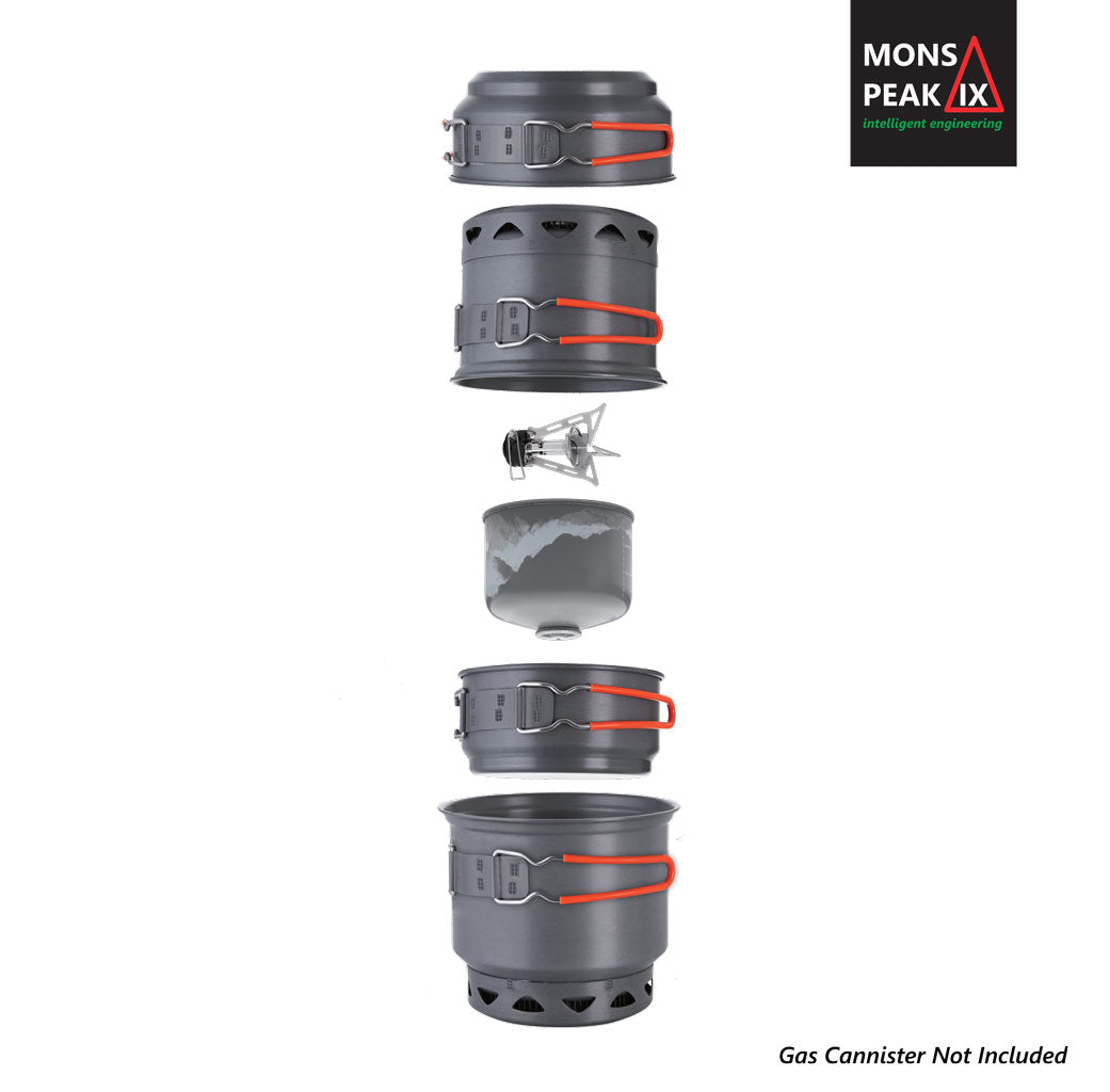 Mons Peak IX Trail 123 HE UL | Lightweight Outdoor Cook Set | Camping Stove