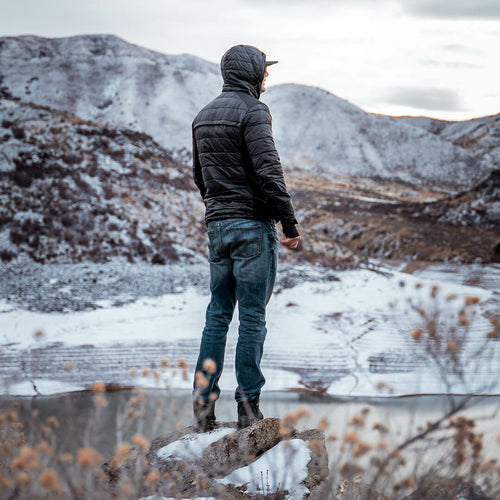 Down Jacket Men's Eco Recycled- Lightweight, Water-Repellent Coat