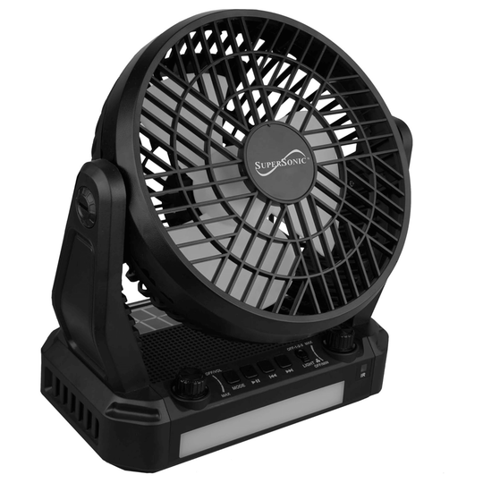 Solar Powered Bluetooth Speaker | Portable Fan & LED Flashlight | All-in-One Outdoor Entertainment & Lighting