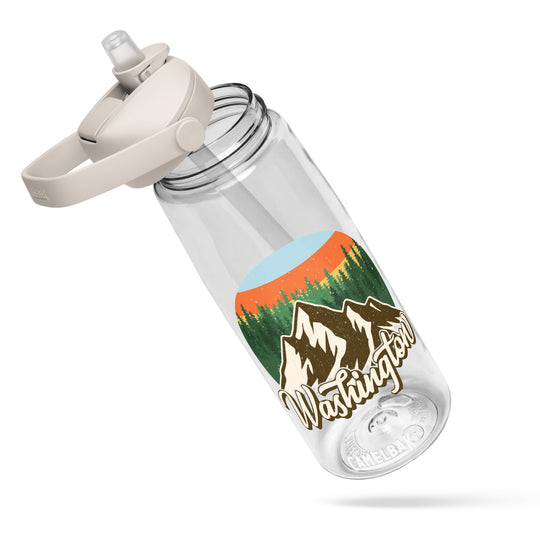CamelBak Flip Straw Water Bottle 25oz | Custom Mountain Design | Recycled Plastic Eco-Friendly Hydration Bottle