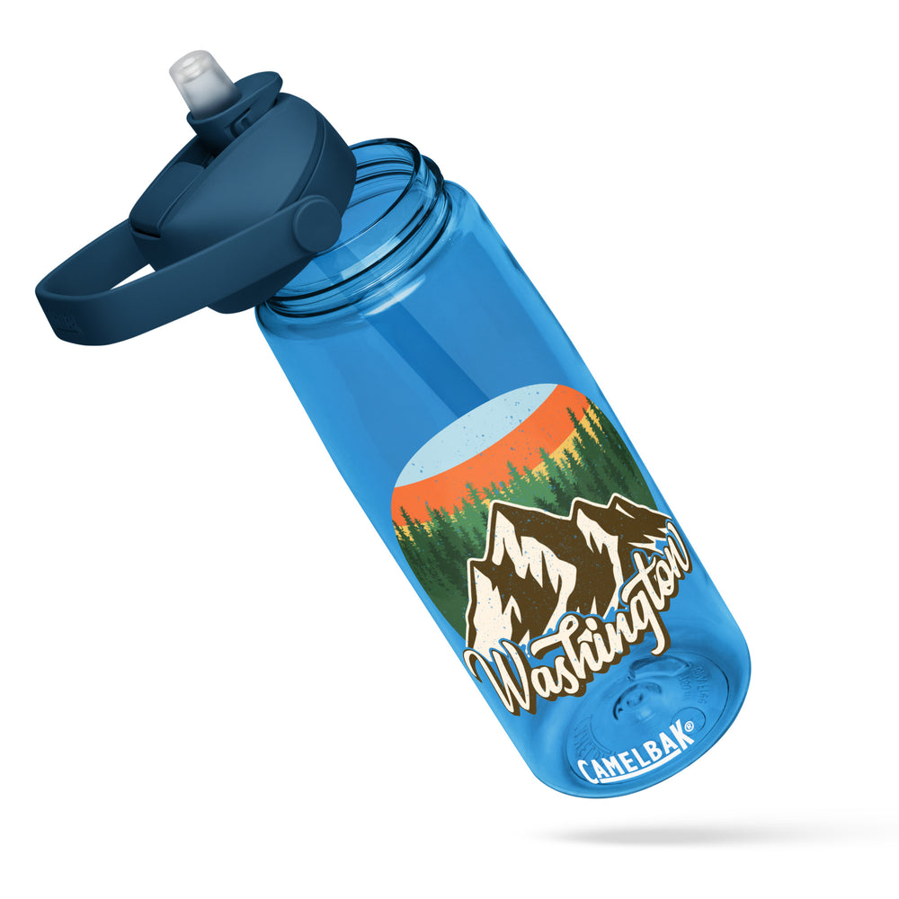 CamelBak Flip Straw Water Bottle 25oz | Custom Mountain Design | Recycled Plastic Eco-Friendly Hydration Bottle