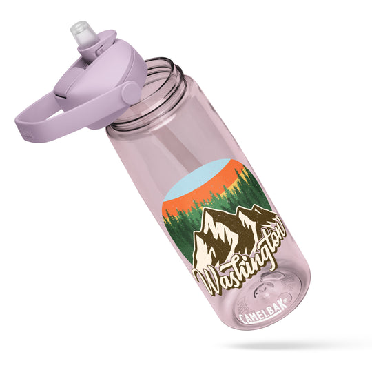 CamelBak Flip Straw Water Bottle 25oz | Custom Mountain Design | Recycled Plastic Eco-Friendly Hydration Bottle