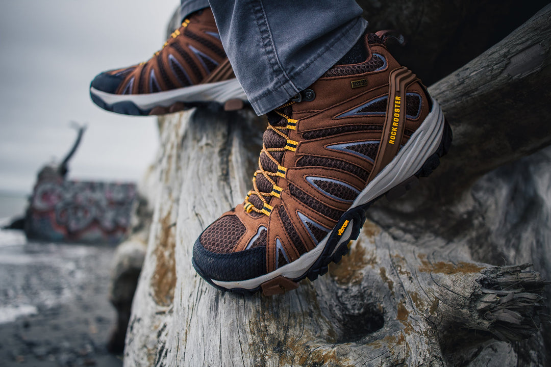 ROCKROOSTER Bedrock Brown 6-Inch Waterproof Hiking Boots | VIBRAM® Sole Durable Outdoor Footwear | Comfortable Trail & Adventure Boots