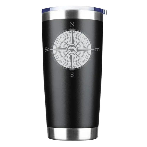 Compass Camping 20oz Insulated Vacuum-Sealed Tumbler | Stainless Steel Travel Mug | Durable Outdoor Adventure Drinkware