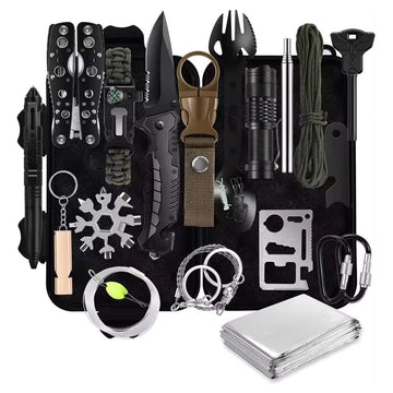 31-Piece Survival Kit – Emergency Gear for Camping, Hiking & Outdoors