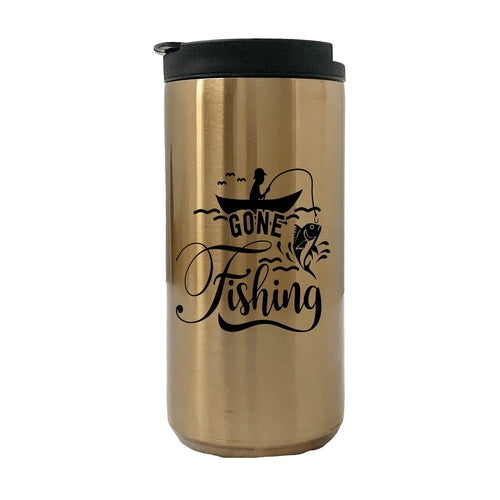Gone Fishing Tumbler | 14oz Insulated Drinkware | Hot Coffee Cool Mornings