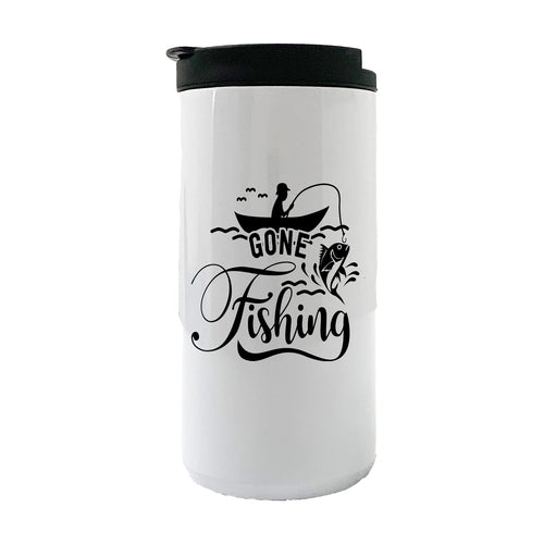 Gone Fishing Tumbler | 14oz Insulated Drinkware | Hot Coffee Cool Mornings