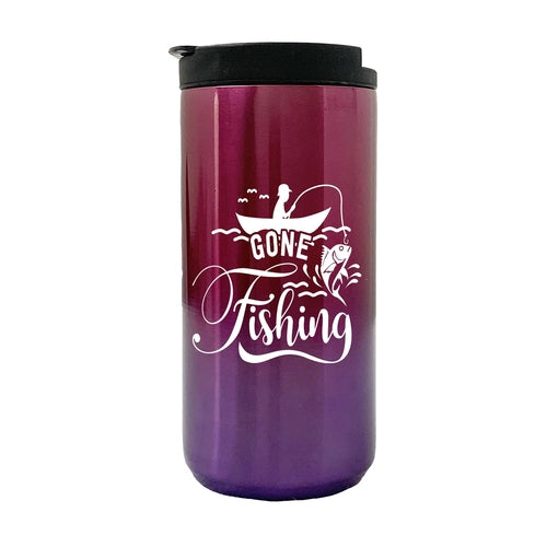 Gone Fishing Tumbler | 14oz Insulated Drinkware | Hot Coffee Cool Mornings