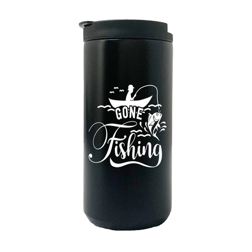 Gone Fishing Tumbler | 14oz Insulated Drinkware | Hot Coffee Cool Mornings