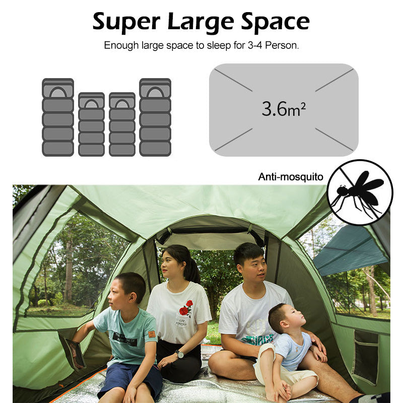 Automatic Pop Up Camping Tent | 4-5 Person Waterproof Shelter | Easy Setup Outdoor Camping Gear