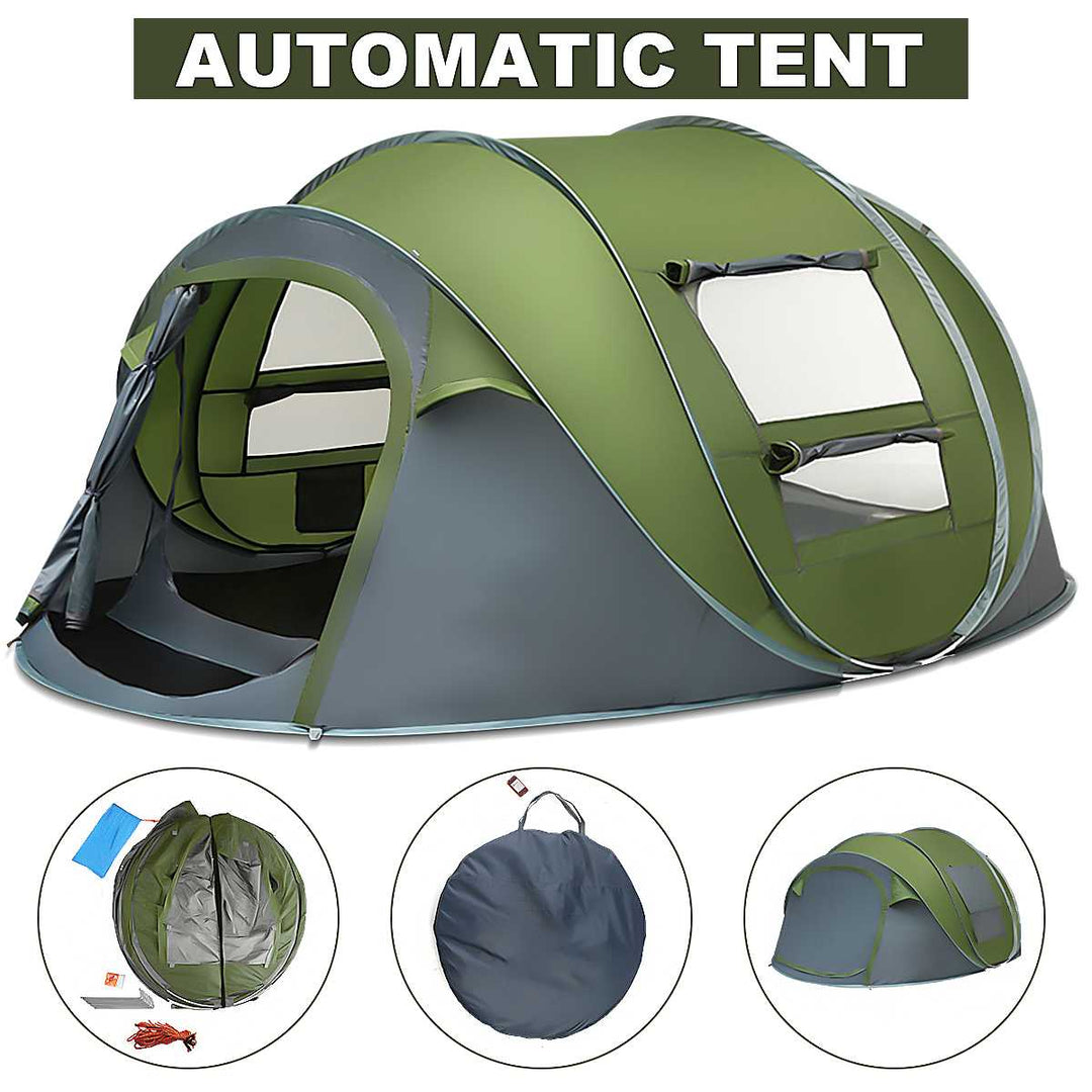 Automatic Pop Up Camping Tent | 4-5 Person Waterproof Shelter | Easy Setup Outdoor Camping Gear
